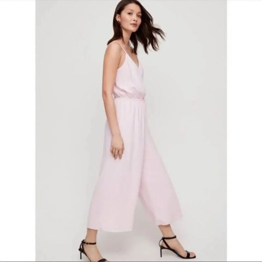 Wilfred Dusty Pink Holiday Party Evening Wedding Light Jumpsuit Size Large - Picture 6 of 16